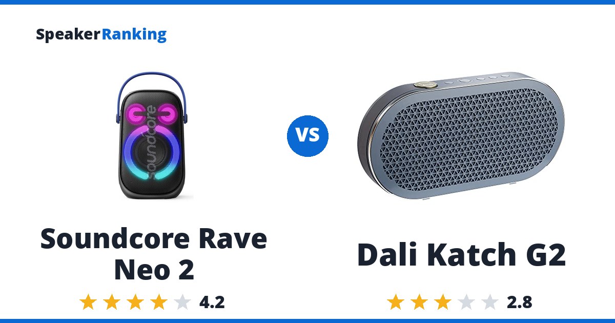 Soundcore Rave Neo 2 vs Dali Katch G2