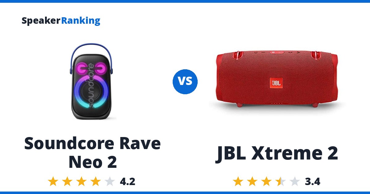 Soundcore Rave Neo 2 vs JBL Xtreme 2