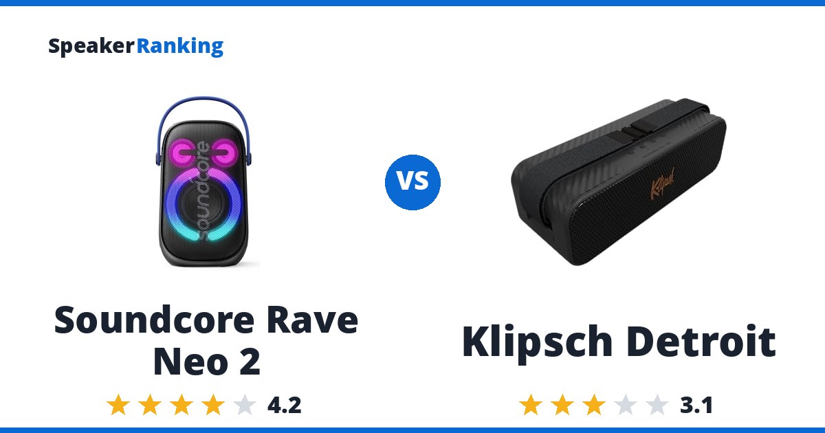 Soundcore Rave Neo 2 vs Klipsch Detroit