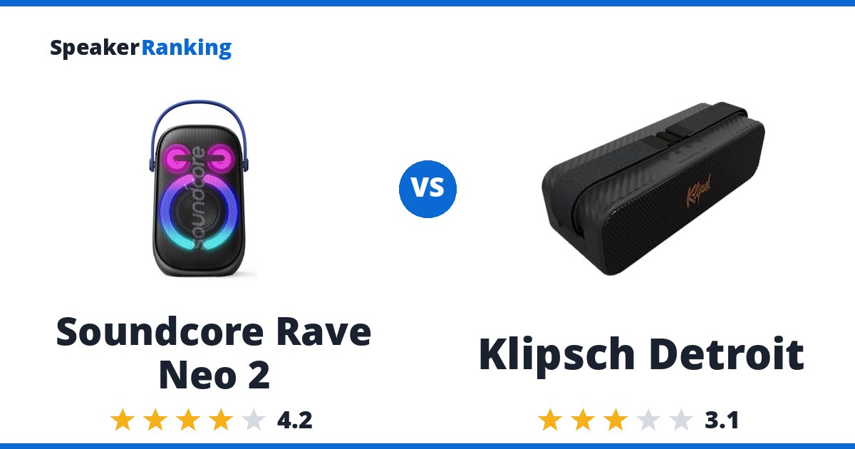 Soundcore Rave Neo 2 vs Klipsch Detroit