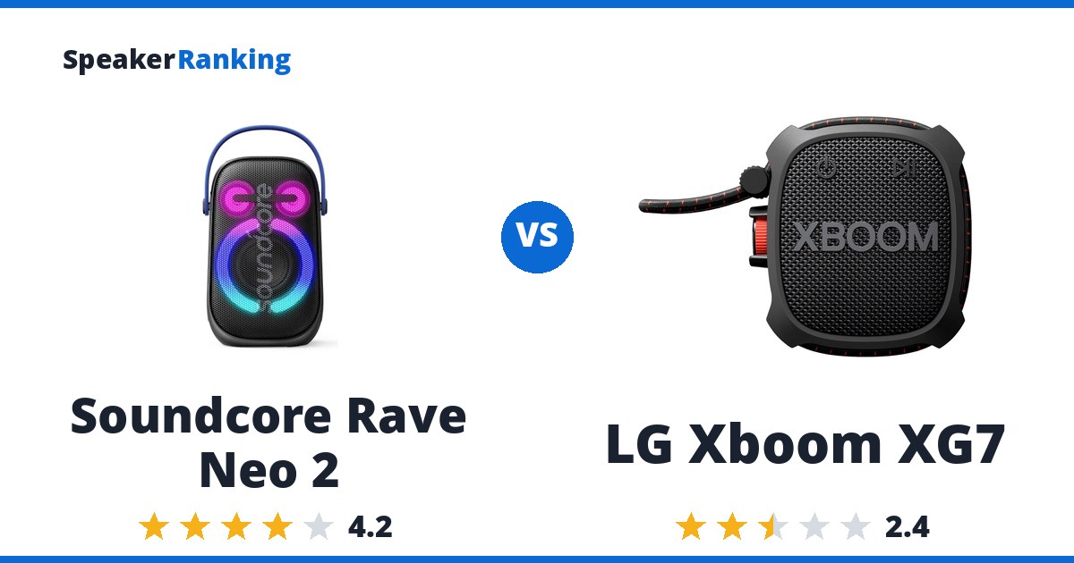 Soundcore Rave Neo 2 vs LG Xboom XG7