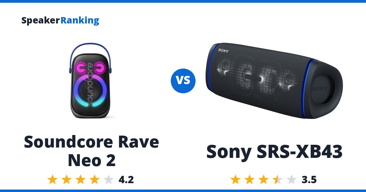 Soundcore Rave Neo 2 vs Sony SRS-XB43