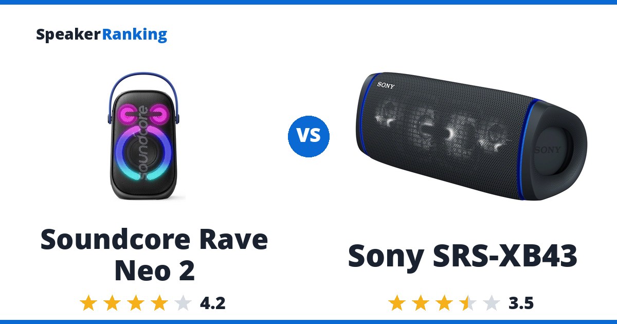 Soundcore Rave Neo 2 vs Sony SRS-XB43
