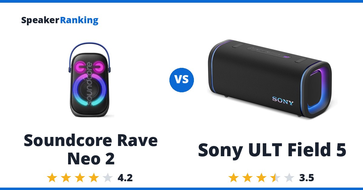 Soundcore Rave Neo 2 vs Sony ULT Field 5