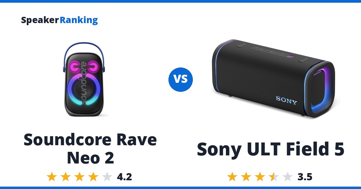 Soundcore Rave Neo 2 vs Sony ULT Field 5