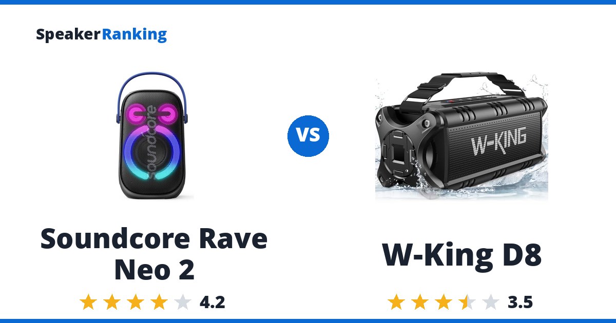 Soundcore Rave Neo 2 vs W-King D8