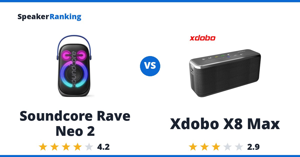 Soundcore Rave Neo 2 vs Xdobo X8 Max