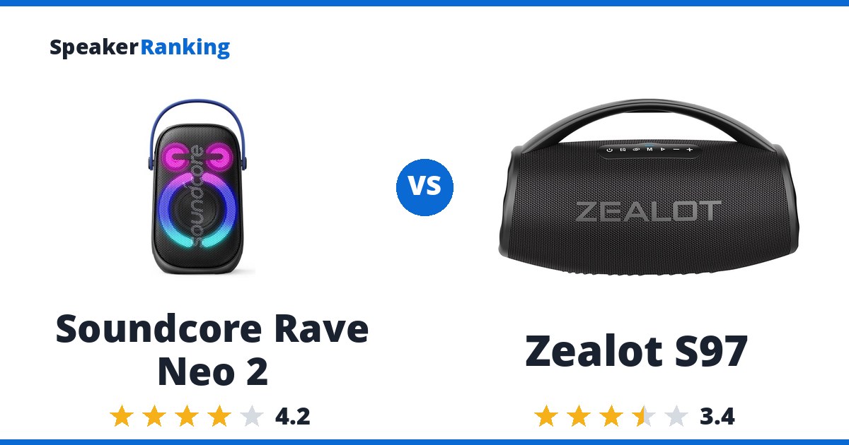 Soundcore Rave Neo 2 vs Zealot S97