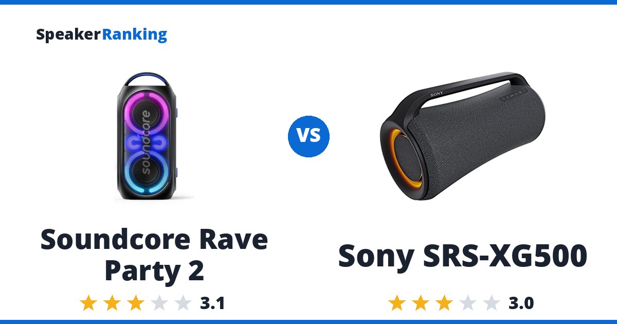 Soundcore Rave Party 2 vs Sony SRS-XG500