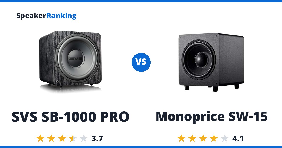 SVS SB-1000 PRO vs Monoprice SW-15