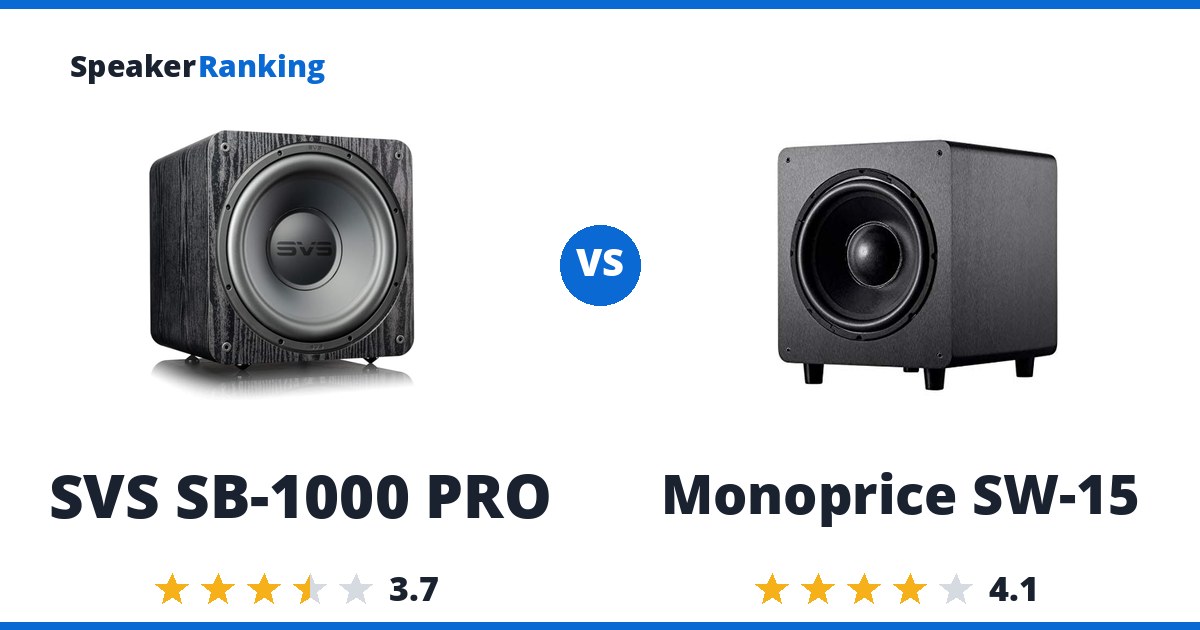 SVS SB-1000 PRO vs Monoprice SW-15