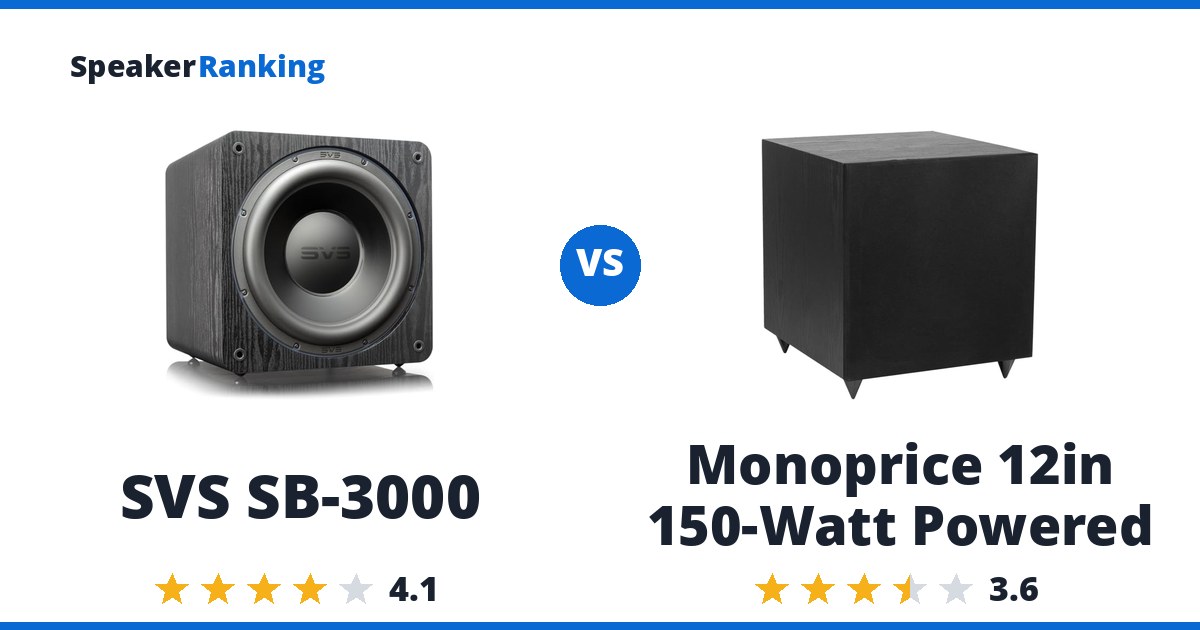 SVS SB-3000 vs Monoprice 12in 150-Watt Powered