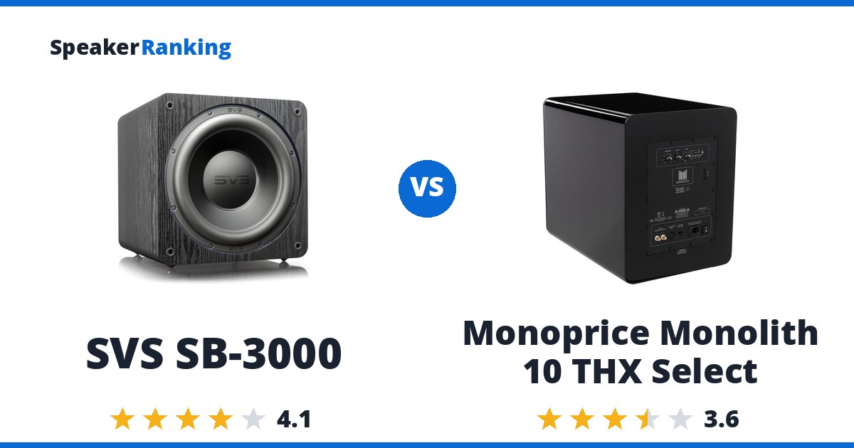 SVS SB-3000 vs Monoprice Monolith 10 THX Select