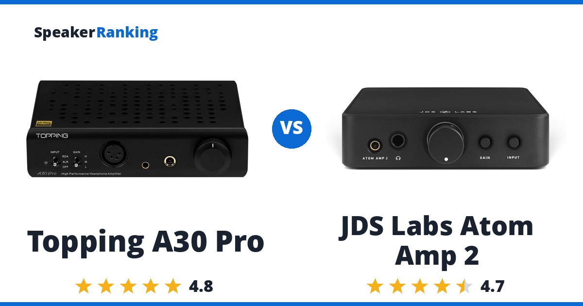 Topping A30 Pro vs JDS Labs Atom Amp 2