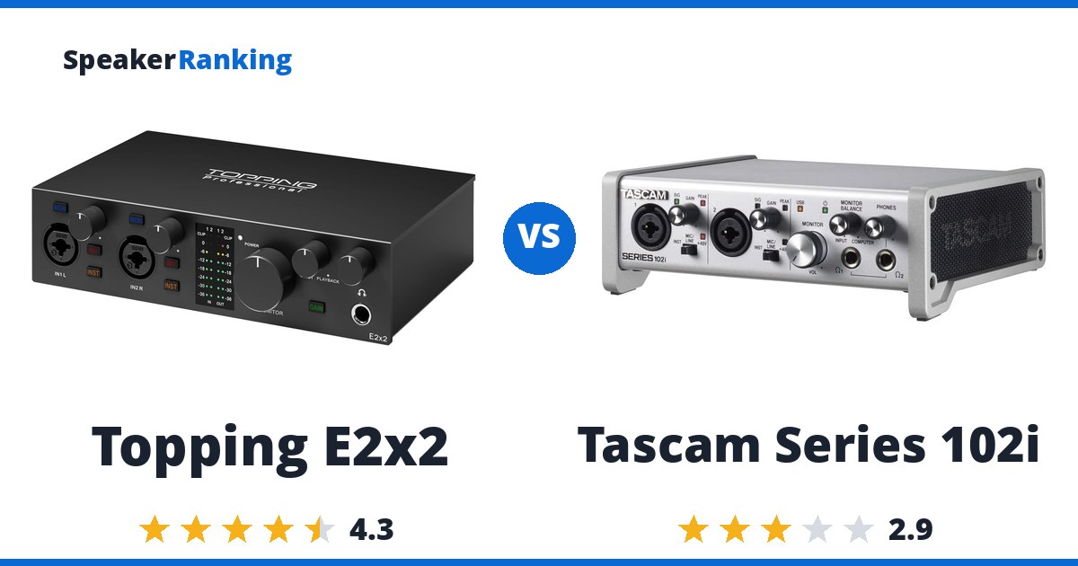Topping E2x2 vs Tascam Series 102i
