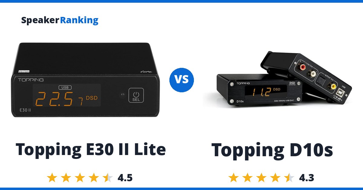 Topping E30 II Lite vs Topping D10s