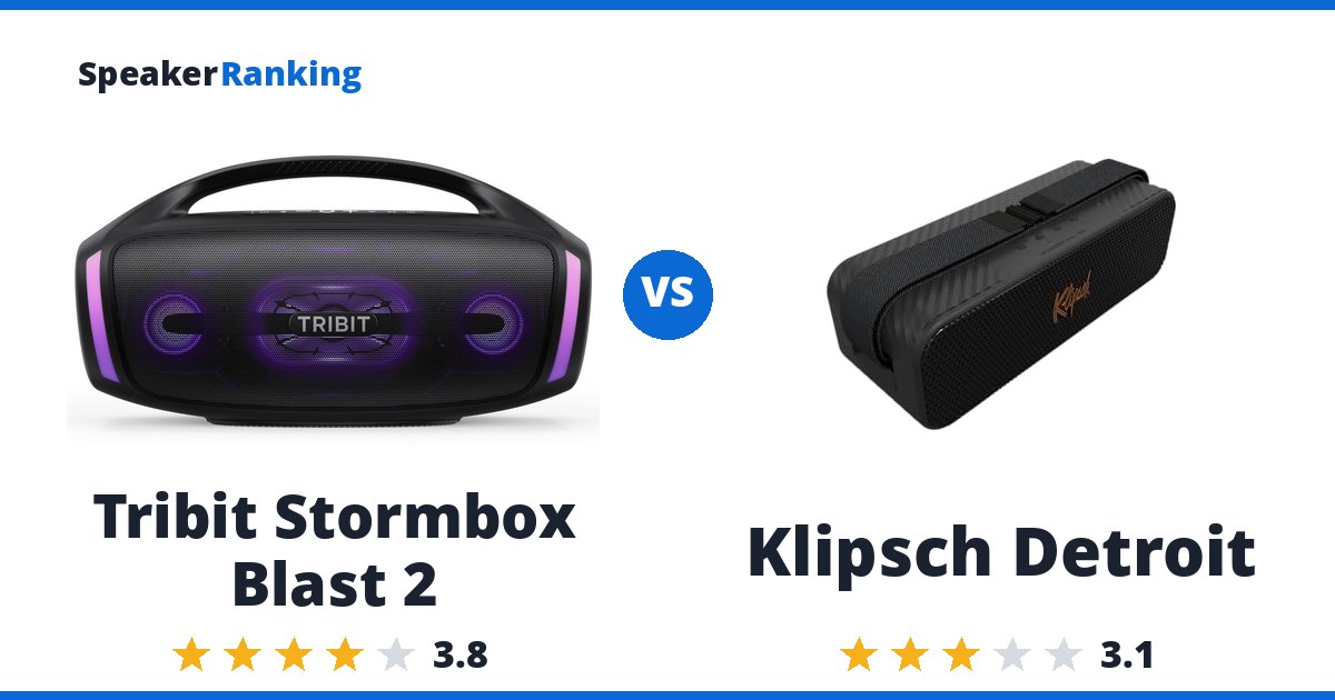 Tribit Stormbox Blast 2 vs Klipsch Detroit