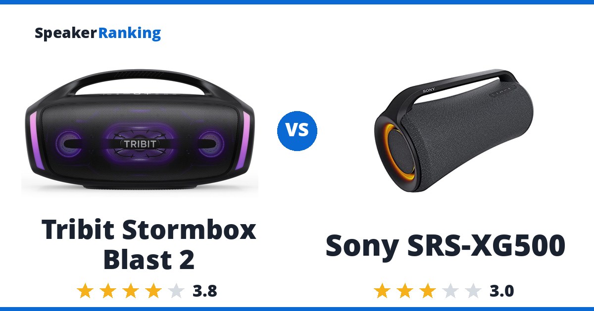 Tribit Stormbox Blast 2 vs Sony SRS-XG500