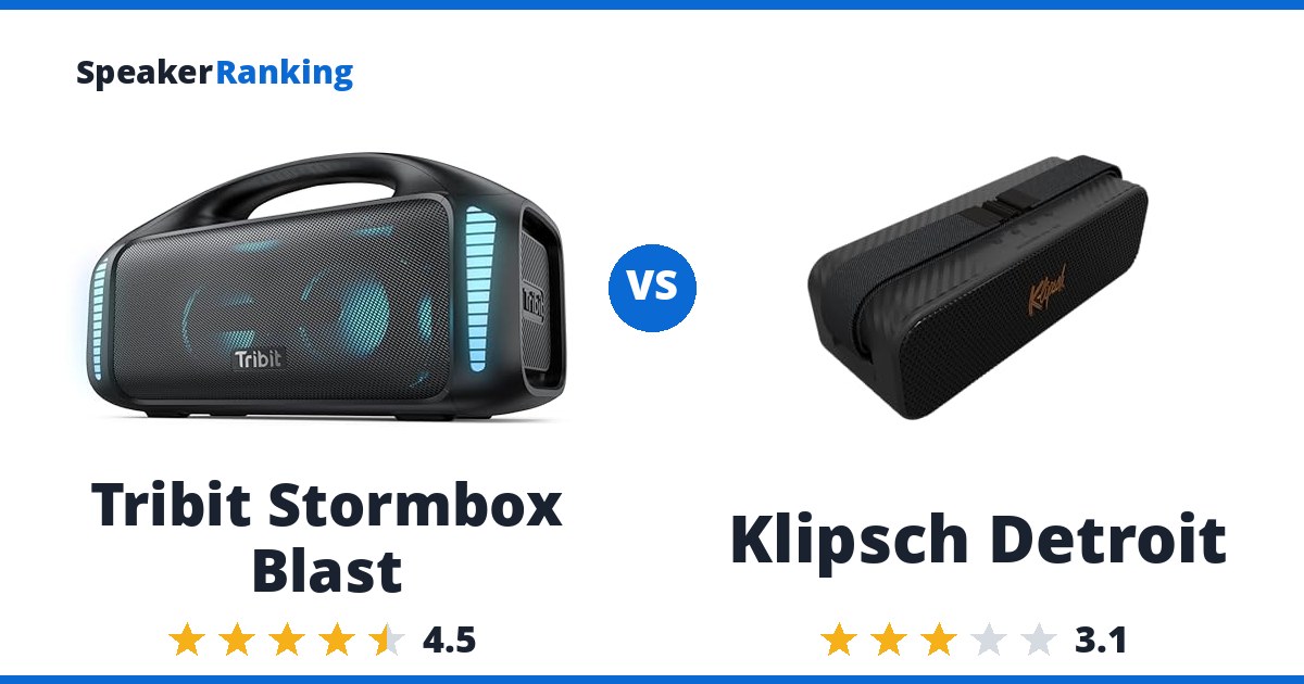 Tribit Stormbox Blast vs Klipsch Detroit