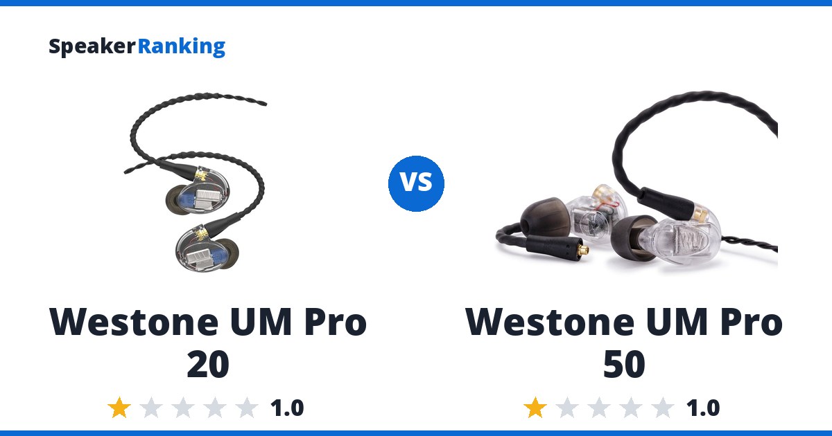 Westone UM Pro 20 vs Westone UM Pro 50