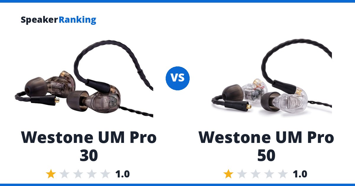 Westone UM Pro 30 vs Westone UM Pro 50