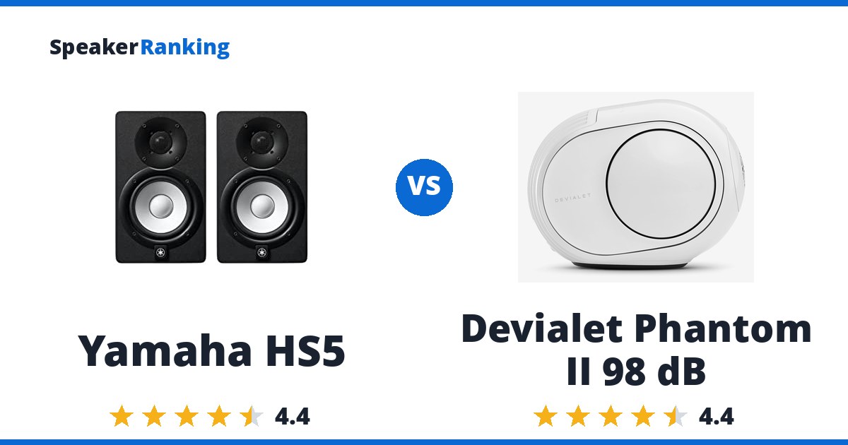 Yamaha HS5 vs Devialet Phantom II 98 dB