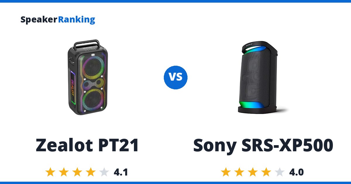 Zealot PT21 vs Sony SRS-XP500