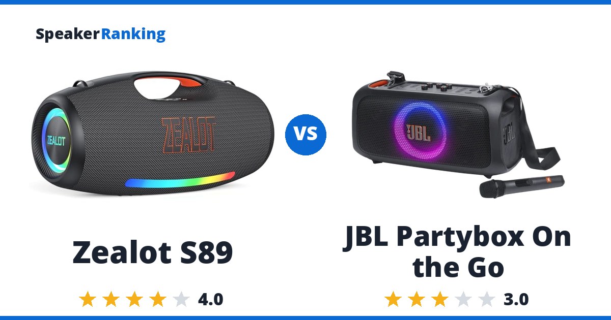 Zealot S89 vs JBL Partybox On the Go