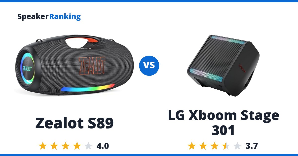 Zealot S89 vs LG Xboom Stage 301