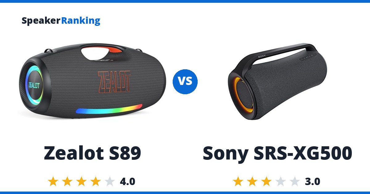 Zealot S89 vs Sony SRS-XG500