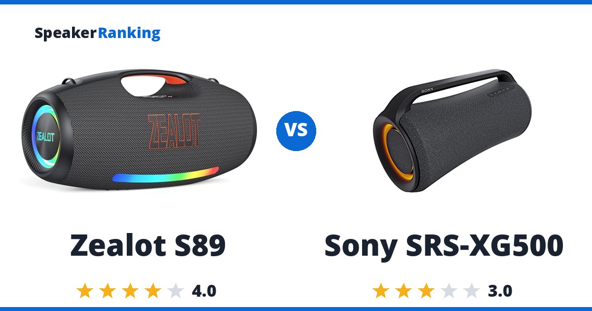 Zealot S89 vs Sony SRS-XG500