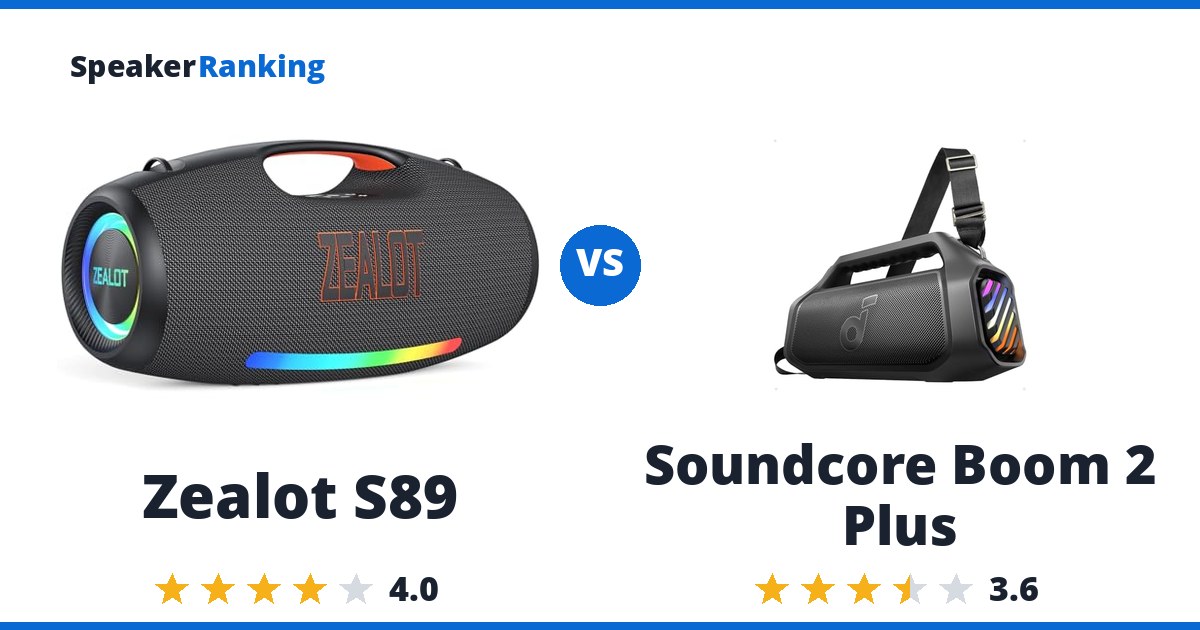 Zealot S89 vs Soundcore Boom 2 Plus