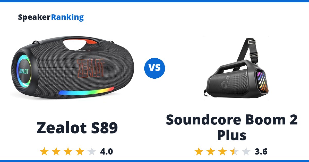 Zealot S89 vs Soundcore Boom 2 Plus