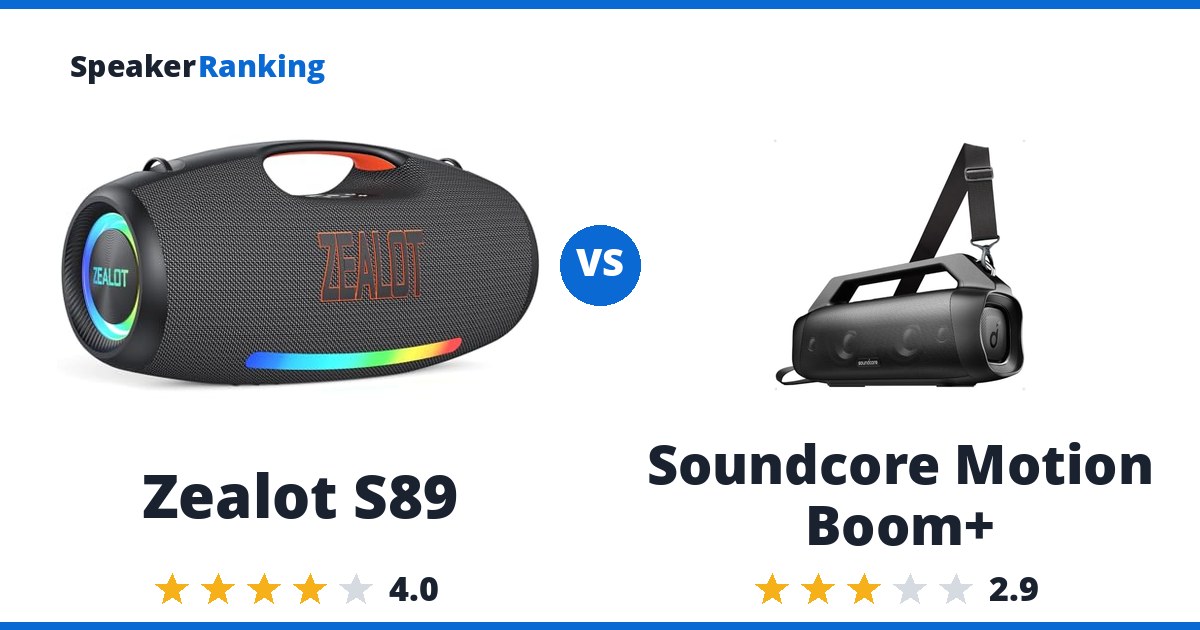 Zealot S89 vs Soundcore Motion Boom+