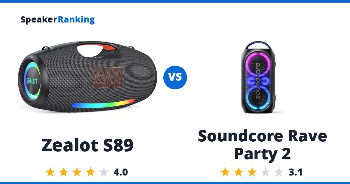 Zealot S89 vs Soundcore Rave Party 2