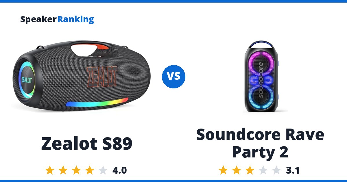 Zealot S89 vs Soundcore Rave Party 2