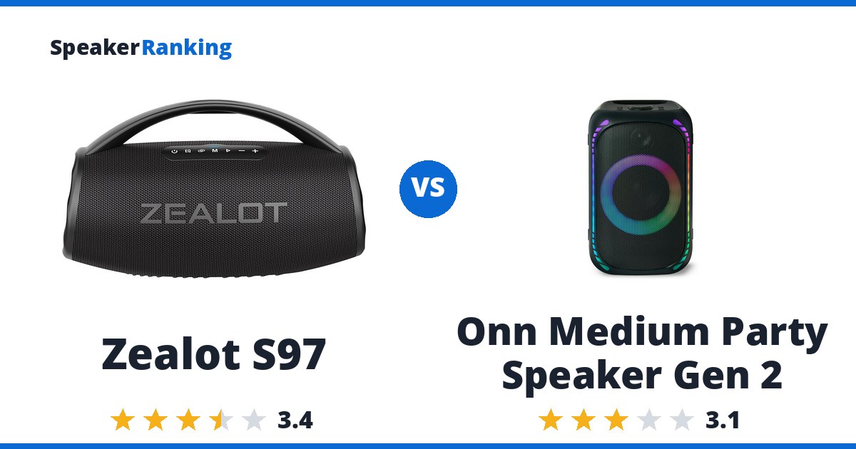 Zealot S97 vs Onn Medium Party Speaker Gen 2