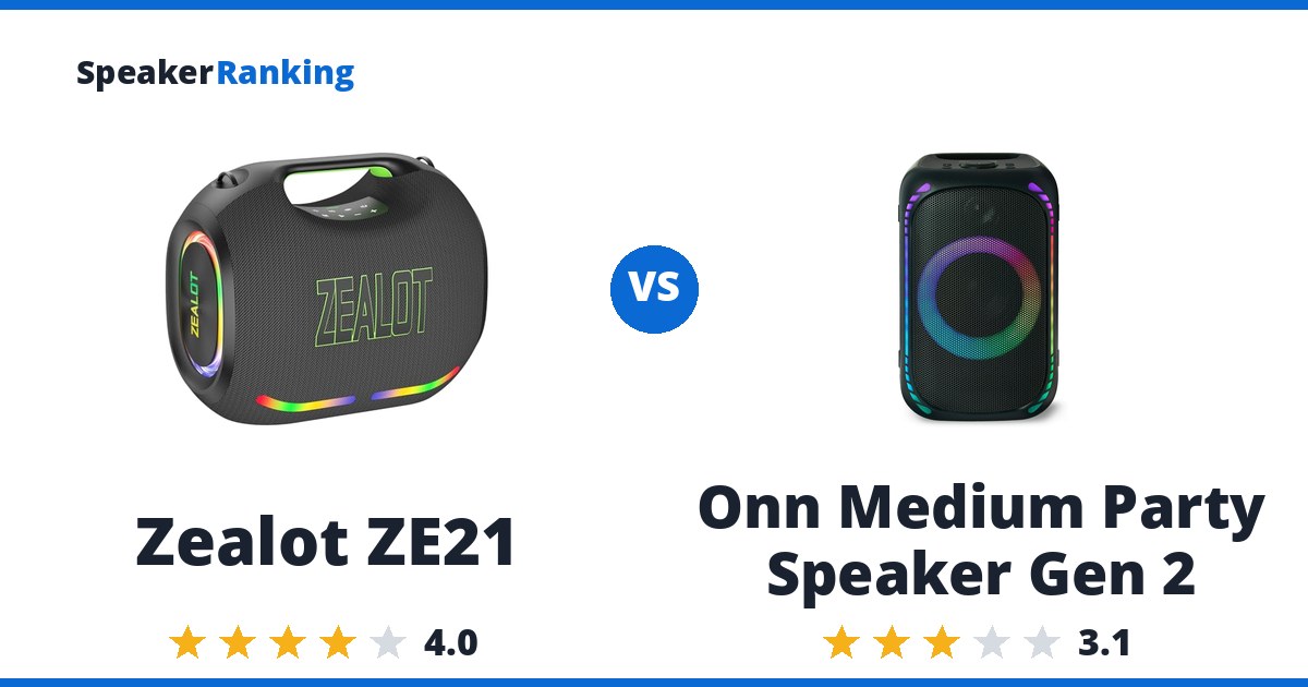 Zealot ZE21 vs Onn Medium Party Speaker Gen 2