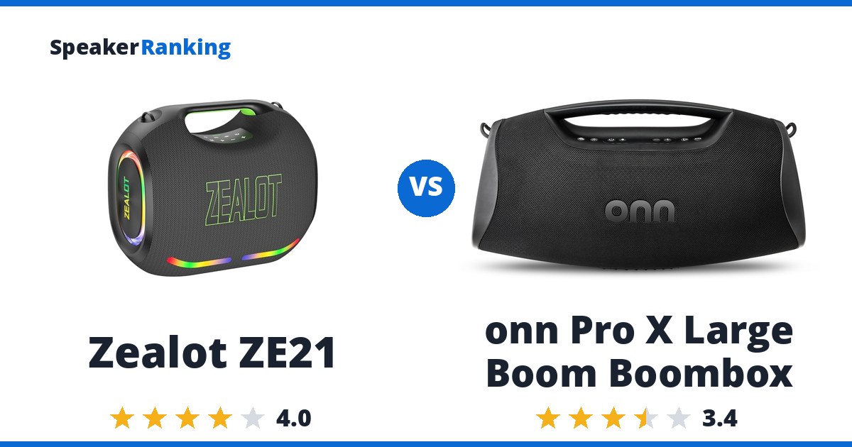 Zealot ZE21 vs onn Pro X Large Boom Boombox