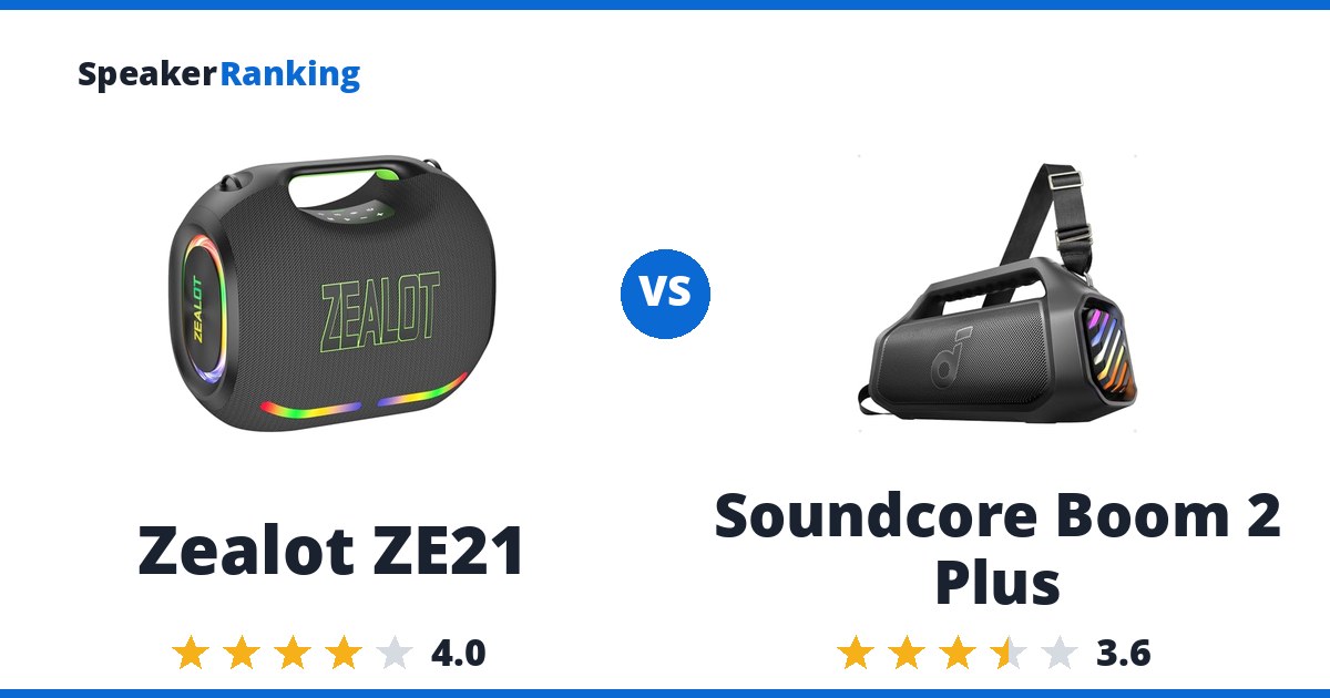 Zealot ZE21 vs Soundcore Boom 2 Plus