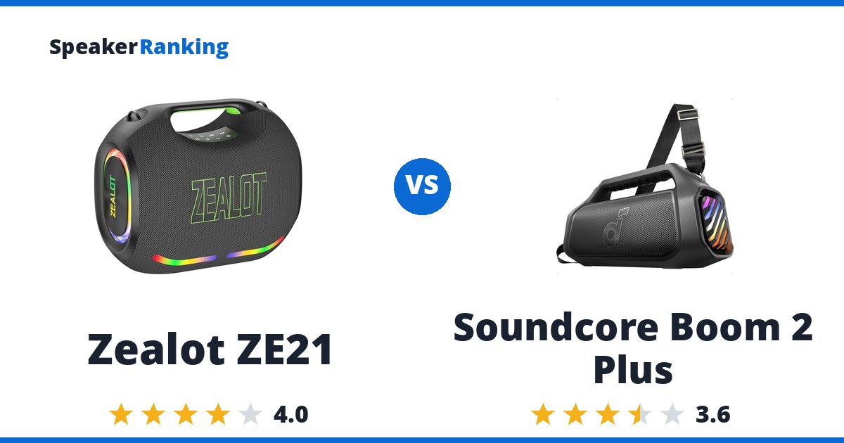 Zealot ZE21 vs Soundcore Boom 2 Plus