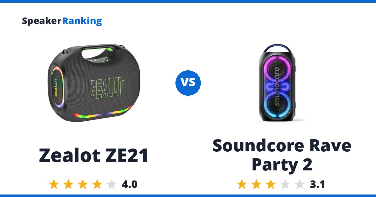 Zealot ZE21 vs Soundcore Rave Party 2