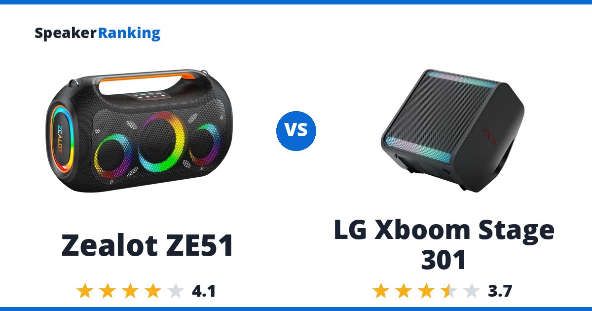 Zealot ZE51 vs LG Xboom Stage 301