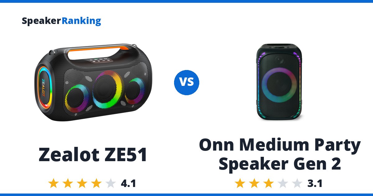 Zealot ZE51 vs Onn Medium Party Speaker Gen 2